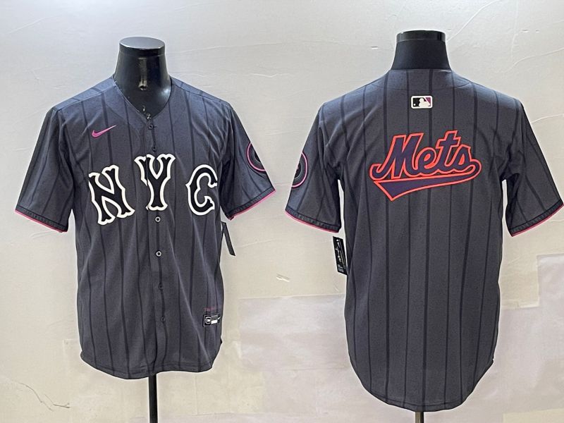 Men New York Mets Blank Black City Edition 2025 Nike MLB Jersey style 5